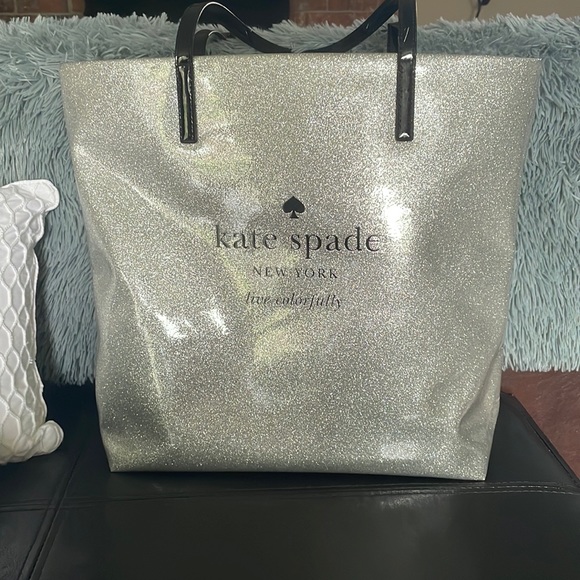 kate spade Handbags - *SOLD* Kate Spade Silver Glitter Tote